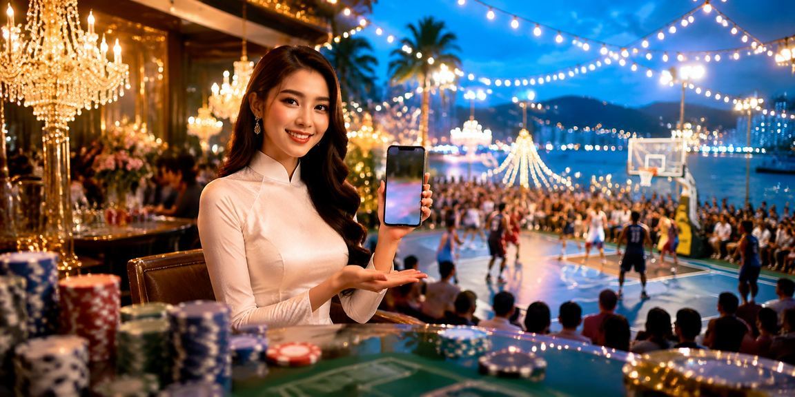 Người chơi cá cược bóng rổ tại Phú Quốc với trang phục truyền thống